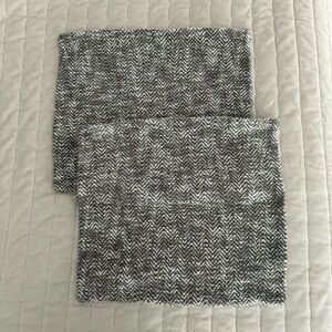Pottery Barn Set of 2 Gray/White 18x18 Pillow Covers